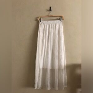 Elegant Sheer White Maxi Skirt